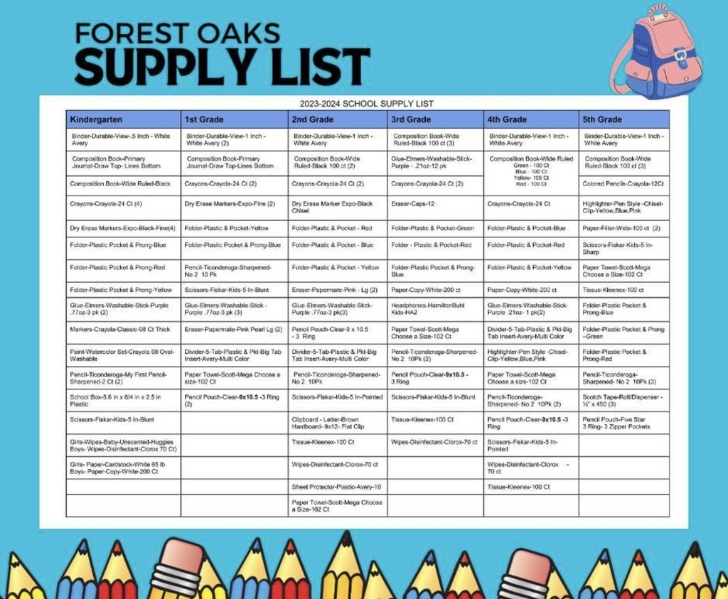 23-24 School Supply List